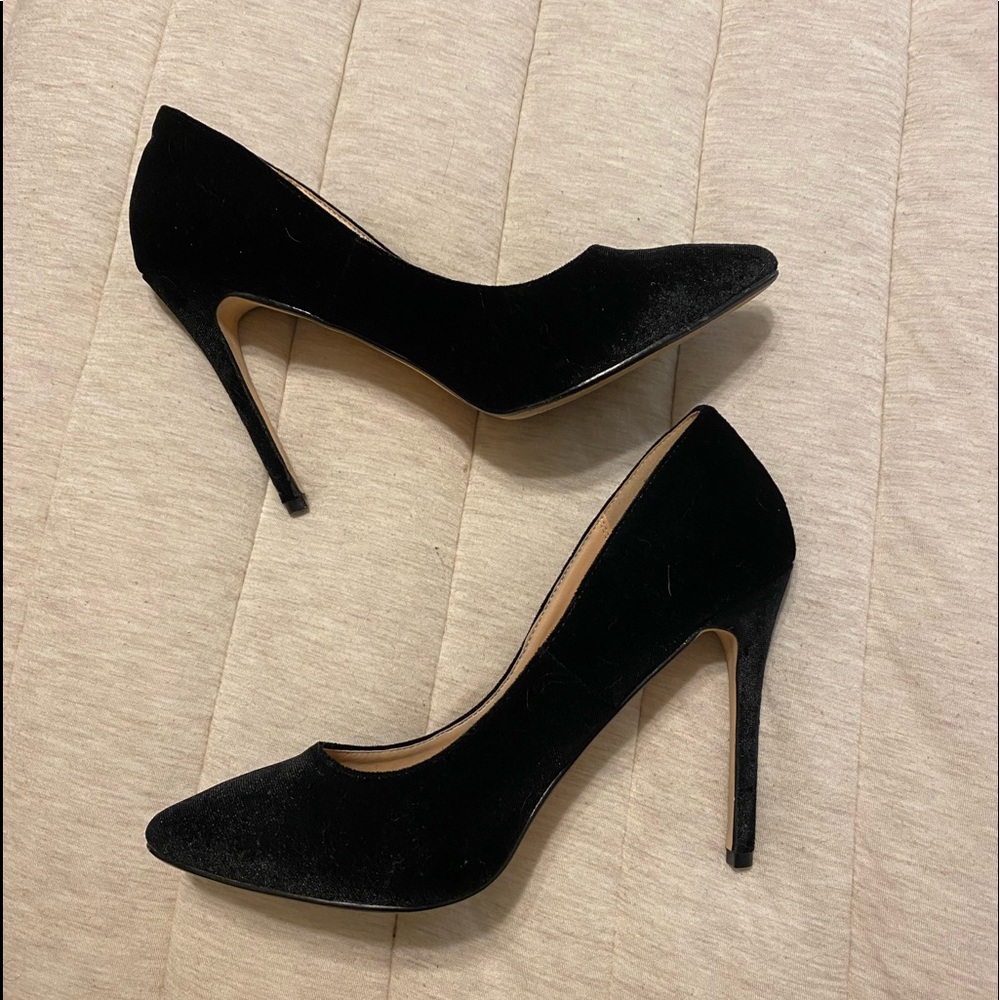 Just faB SIZE 12 Velvet Black Heels